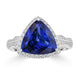 4.42ct Tanzanite Rings with 0.382tct Diamond set in 18K White Gold