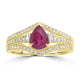 1.39ct Ruby Rings with 0.331tct Diamond set in 18K Yellow Gold