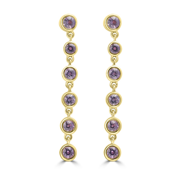 0.73ct Alexandrite Earrings with -tct - set in 18K Yellow Gold