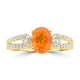 0.83ct Fire Opal Rings with 0.298tct Diamond set in 18K Yellow Gold