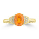 0.82ct Fire Opal Rings with 0.07tct Diamond set in 18K Yellow Gold