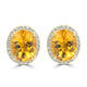 4.27ct Yellow Beryl Earrings with 0.344tct Diamond set in 18K Yellow Gold