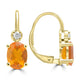 1.58ct Fire Opal Earrings with 0.097tct Diamond set in 18K Yellow Gold