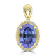 6.4ct Tanzanite Pendants with 0.212tct Diamond set in 18K Yellow Gold