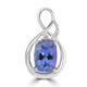 3.28ct Tanzanite Pendants with 0.061tct Diamond set in 18K White Gold