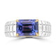 3.57ct Tanzanite Rings with 0.136tct Diamond set in 18K Two Tone Gold