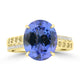 5.2ct Tanzanite Rings with 0.122tct Diamond set in 18K Yellow Gold