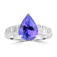 3.65ct Tanzanite Rings with 0.113tct Diamond set in 18K White Gold