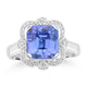 4.17ct Tanzanite Rings with 0.15tct Diamond set in 18K White Gold