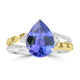 3.02ct Tanzanite Rings with 0.183tct Diamond set in 18K Two Tone Gold