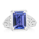 3.07ct Tanzanite Rings with 0.233tct Diamond set in 18K White Gold