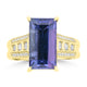 6.96ct Tanzanite Rings with 0.324tct Diamond set in 18K Yellow Gold