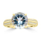 2.97ct Aquamarine Rings with 0.13tct Diamond set in 18K Yellow Gold