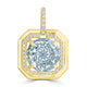 3.71ct Aquamarine Pendants with 0.172tct Diamond set in 18K Yellow Gold