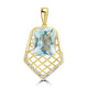 3.554ct Aquamarine Pendants with 0.179tct Diamond set in 18K Yellow Gold