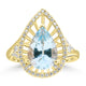 2.37ct Aquamarine Rings with 0.275tct Diamond set in 18K Yellow Gold