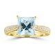 2.187ct Aquamarine Rings with 0.193tct Diamond set in 18K Yellow Gold