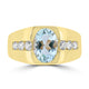 2.111ct Aquamarine Rings with 0.58tct Diamond set in 18K Yellow Gold