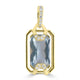 3.95ct Aquamarine Pendants with 0.145tct Diamond set in 18K Yellow Gold