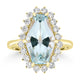 4.64ct Aquamarine Rings with 0.746tct Diamond set in 18K Yellow Gold