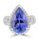 6.96ct Tanzanite Rings with 0.868tct Diamond set in 18K White Gold