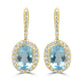 4.03ct Aquamarine Earrings with 0.626tct Diamond set in 18K Yellow Gold