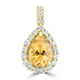 3.09ct Yellow Beryl Pendants with 0.86tct Diamond set in 18K Yellow Gold