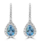 1.25ct Aquamarine Earrings with 0.349tct Diamond set in 18K White Gold