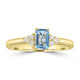 0.41ct Aquamarine Rings with 0.087tct Diamond set in 18K Yellow Gold