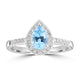 0.7ct Aquamarine Rings with 0.196tct Diamond set in 18K White Gold