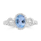 1.01ct Aquamarine Rings with 0.34tct Diamond set in 18K White Gold