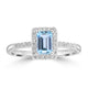 0.52ct Aquamarine Rings with 0.211tct Diamond set in 18K White Gold