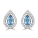 0.67ct Aquamarine Earrings with 0.283tct Diamond set in 18K White Gold