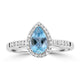 0.65ct Aquamarine Rings with 0.187tct Diamond set in 18K White Gold