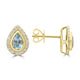 0.69ct Aquamarine Earrings with 0.276tct Diamond set in 18K Yellow Gold