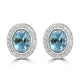 2.53ct Aquamarine Earrings with 0.302tct Diamond set in 18K White Gold