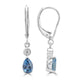 0.78ct Aquamarine Earrings with 0.068tct Diamond set in 18K White Gold