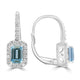 1.08ct Aquamarine Earrings with 0.418tct Diamond set in 18K White Gold