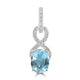 0.97ct Aquamarine Pendants with 0.149tct Diamond set in 18K White Gold