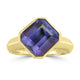 5.87ct Tanzanite Rings with tct  set in 14K Yellow Gold