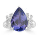 5.68ct Tanzanite Rings with 0.186tct Diamond set in 14K White Gold