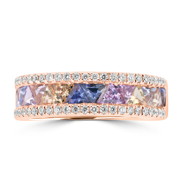 1.24ct Sapphire Rings with 0.276tct Diamond set in 18K Rose Gold