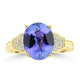 3.22ct Tanzanite Rings with 0.114tct Diamond set in 18K Yellow Gold