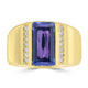 3.91ct Tanzanite Rings with 0.198tct Diamond set in 18K Yellow Gold