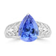 4.3ct Tanzanite Rings with 0.08tct Diamond set in 18K White Gold