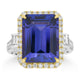 9.91ct Tanzanite Rings with 0.825tct Diamond set in 18KTT Two Tone Gold