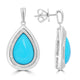 8.77ct Turquoise Earrings with 0.336tct Diamond set in 14K White Gold