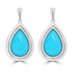 8.77ct Turquoise Earrings with 0.336tct Diamond set in 14K White Gold