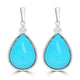 13.96ct Turquoise Earrings with 0.048tct Diamond set in 14K White Gold