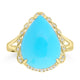 5.82ct Turquoise Rings with 0.069tct Diamond set in 14K Yellow Gold